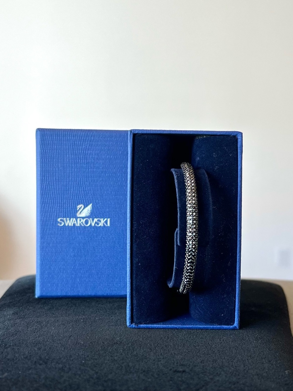 Swarovski Snow Pave, Black, Meteora Bangle Bracelet